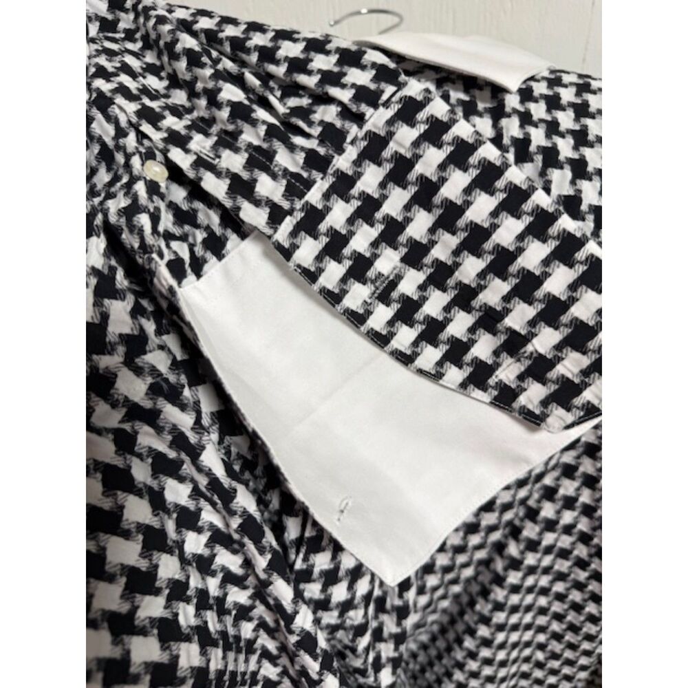 Steve Land Men's Black & White Houndstooth Button Down Long Sleeve 18 36/37 Tall - Picture 5 of 7